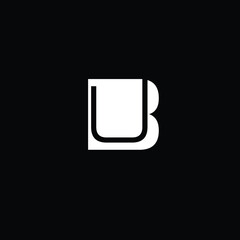 Creative Professional Trendy and Minimal Letter UB BU Logo Design in Black and White Color, Initial Based Alphabet Icon Logo in Editable Vector Format