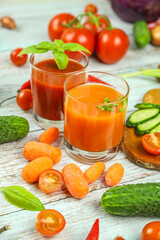 Vegetables on wooden background