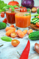 Vegetables on wooden background