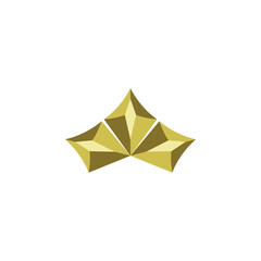3D golden diamond logo design vector