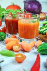 Vegetables on wooden background