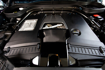 Bangkok, Thailand - 2012 June 11 : Closeup Mercedes AMG engines