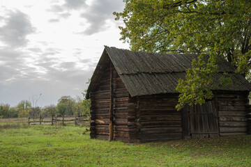 Traditional wooden Ukrainian country house