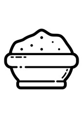 Plate Of Porridge Flat Icon Isolated On White Background