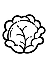 Head Of Cabbage Flat Icon Isolated On White Background