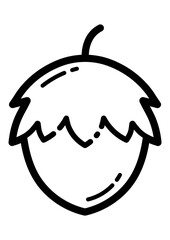 Hazelnut Flat Icon Isolated On White Background