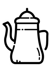 Fototapeta premium Coffee Pot Flat Icon Isolated On White Background