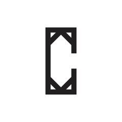 Square hexagon with C letter logo design vector