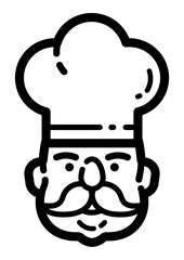 Chef In Toque Flat Icon Isolated On White Background