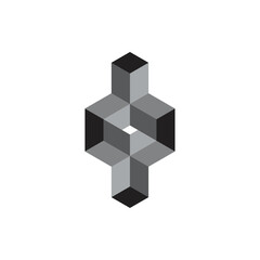 3D Y letter with 3D Polygonal logo design vector