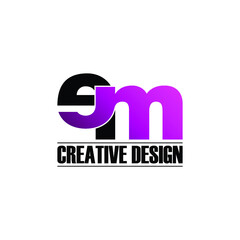 Letter em simple logo design vector