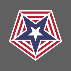 USA flag shield icon logo