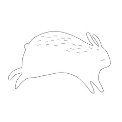 coloring page with bunny. simple outline drawing