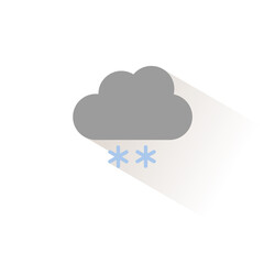 Snow and cloud. Isolated color icon. Weather vector illustration
