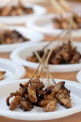 Chicken satay, a typical Indonesian food