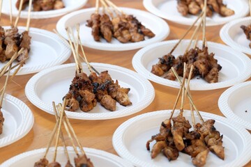 Chicken satay, a typical Indonesian food