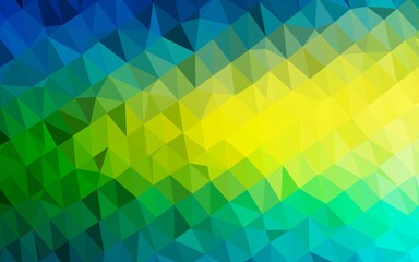 Dark Blue, Yellow vector blurry triangle template.