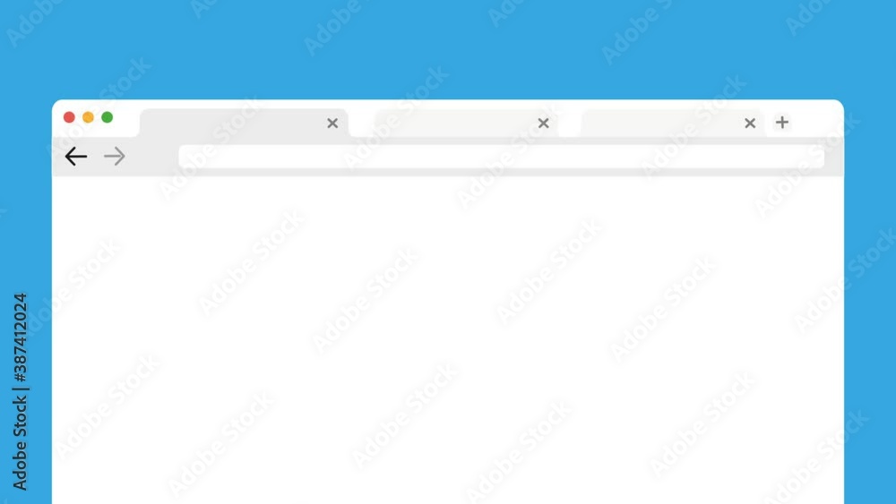 Fototapete browser website window bar animation with animated tabs