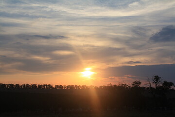 sunset over the river