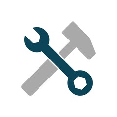 Hammer And Wrench Icon Color Design Vector Template