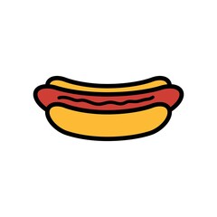 Hot Dog Icon Color Design Vector Template Illustration