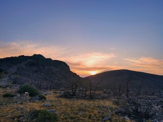 sunset in the mountains