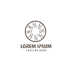 letter o logo, modern creative, line illustration, technology, color circle, vector design