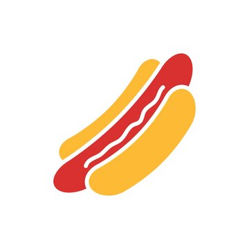 Hot Dog Icon Color Design Vector Template Illustration