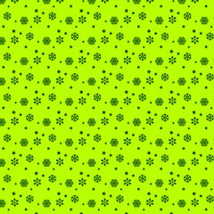 Snow seamless pattern on light green background. Can be used for wrapping paper, wallpaper, business cards etc.