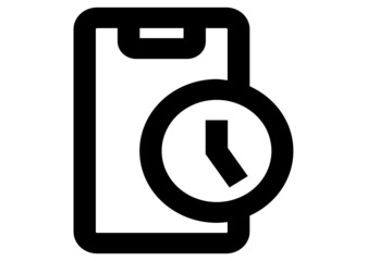 smartphone alarm time icon for apps and website