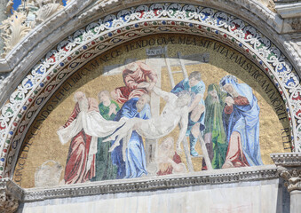 mosaic of the Christian basilica of San Marco in Venice with the