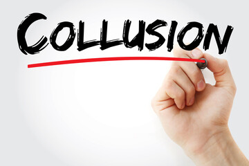Collusion text with marker, concept background