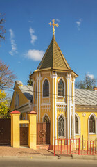 Sergius church - church of St. Sergius of Radonezh at diocesan bishop house in Bryansk. Russia