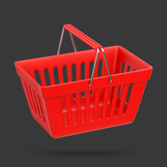 red shopping basket
