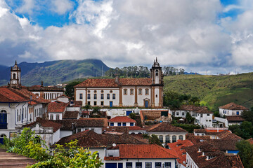Partial view of Ouro Preto, historical city in Brazil 