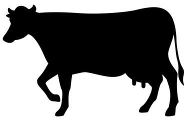 牛（乳牛、丑）のシルエット