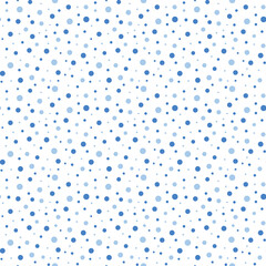 winter vector seamless dot pattern in blue tones