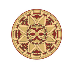 TATOO ANCIENT ROUND ARAB STYLE SYMBOL ORNAMENTAL MANDALA 