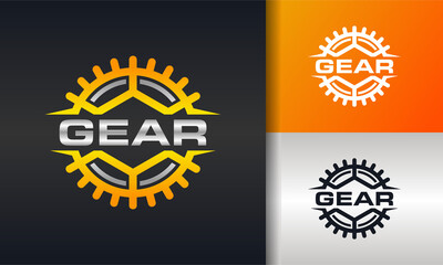simple gear mechanic strong logo