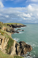 Fototapeta na wymiar Pembrokeshire Coast Near St Non's