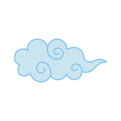 curly cloud oriental element decoration color design