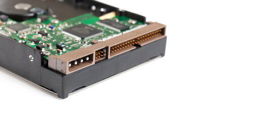 Old harddisk, hard disk drive, HDD   isolated on white background.