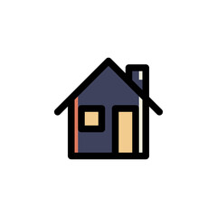 Home Icon Filled Outline Building Illustration Logo Vector
