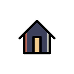 Home Icon Filled Outline Building Illustration Logo Vector
