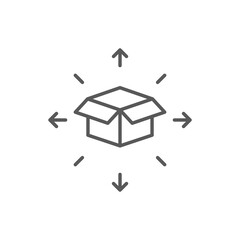 Parcel delivery simple icon. Logistics service sign. Tracking symbol. Quality design elements. Classic style. Vector