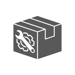Packaging Icon. Box icon, shipping, packaging, delivery sign, gear symbol