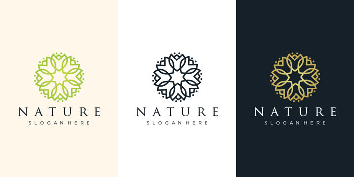 flower nature logo design