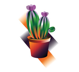 cactus in flowerpot