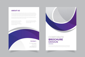 Creative and Modern Corporate bifold brochure design, flyer, poster. purple color folded flyer design template