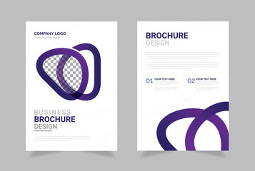 Creative and Modern Corporate bifold brochure design, flyer, poster. Purple color Folded brochure design template